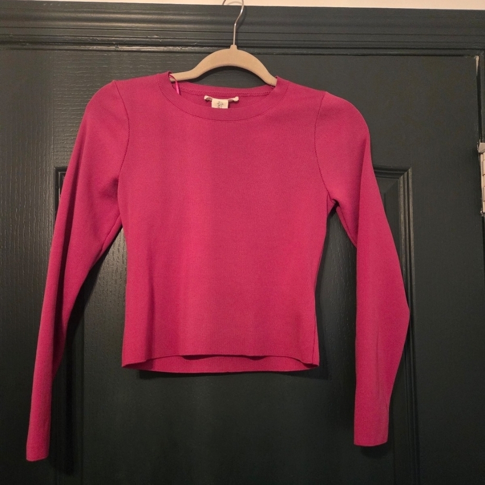 Happily Grey Women's Pink Crop Top long sleeve crop
